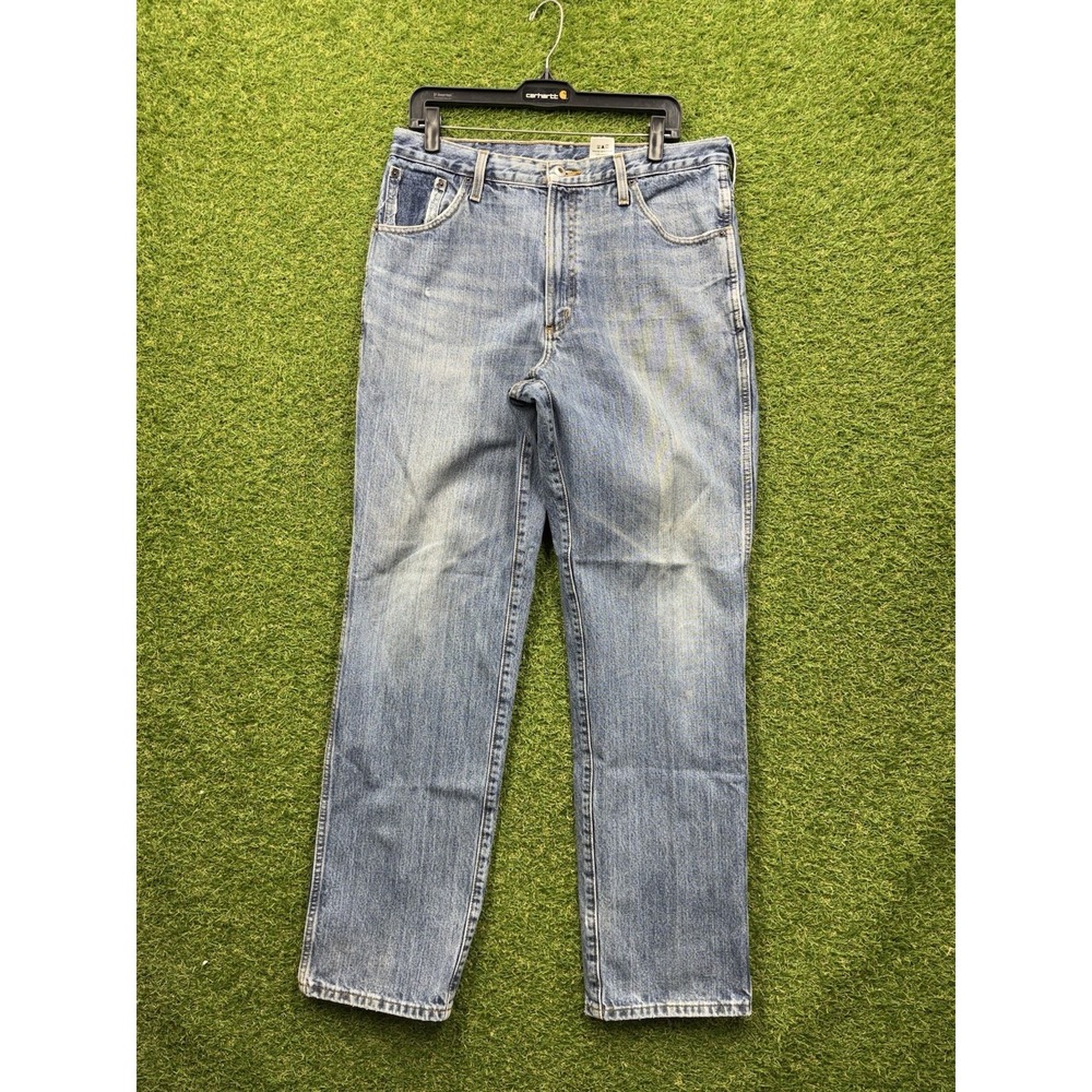 Cinch Jeans Mens 35x34 Relaxed Fit Boot Blue Brown Label Denim #0799 Workwear